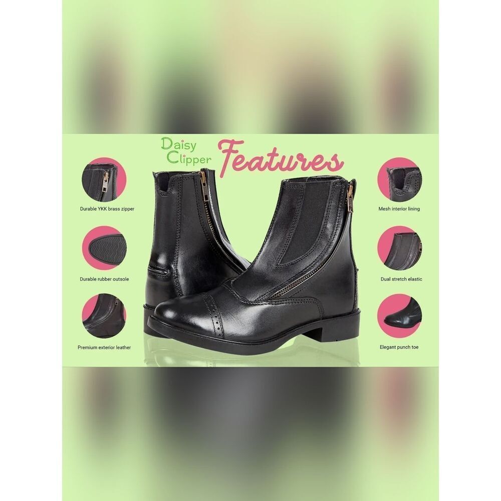 (S-4589) Daisy Clipper, by Huntley Equestrian, Children's  Side Zipper Sz 3!